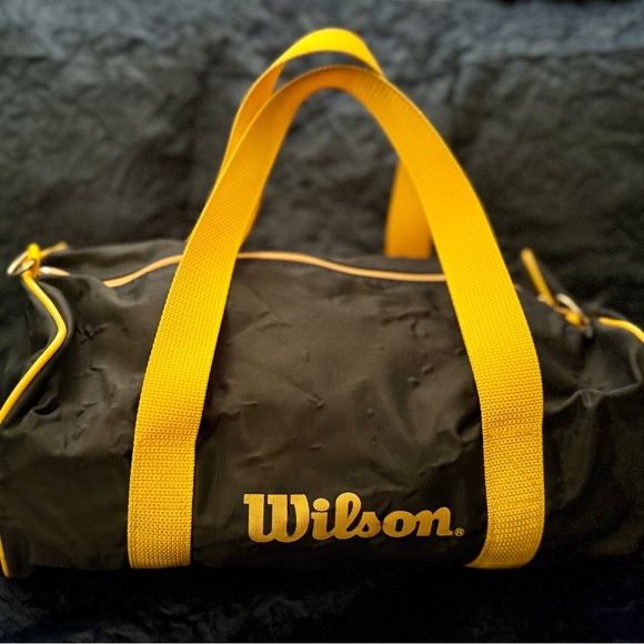 80s Wilson Blue and Yellow Men's Duffel Bag - Picture 1 of 5